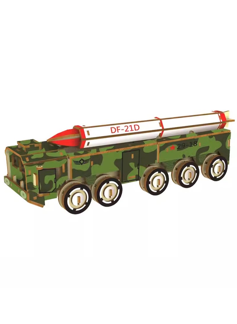 Wooden Puzzle 3D Model Building Blocks Assembly Toys For Boys (Dongfeng 21D) - Image 1