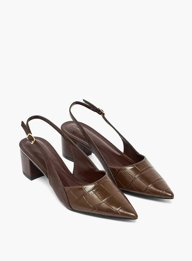Women Textured Block Heel Pumps