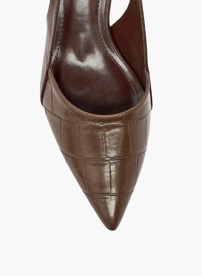 Flora Bella By Shoexpress BROWN Women Textured Block Heel Pumps for Women | Best Price UAE