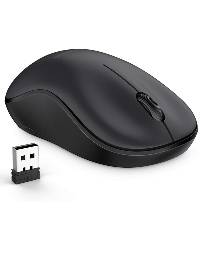 Wireless Mouse, 2.4G Wireless Computer Mouse with Nano Receiver for PC, Laptop, Computer, Desktop with Windows XP/7/8/10/Vista, Black - Image 1