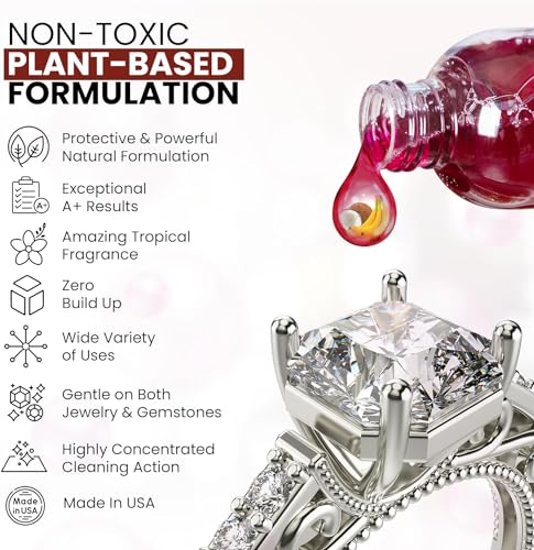 Caribbean Gem Ultrasonic Cleaner Solution Concentrate - Highly Concentrated All Purpose Cleaning Solution for All Ultrasonic Machines - USA Made Plant Based Eyeglass and Jewelry Cleaner, 8 floz - Image 5