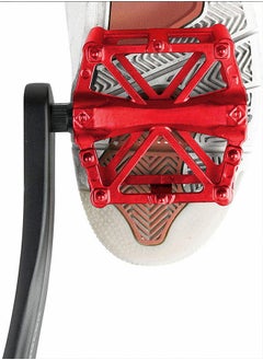 GROIC Mountain Road Bicycle Flat Bike Pedals 9/16 for MTB with 16 Anti-Skid Pins -Universal Lightweight Aluminum Alloy Platform Pedal-Red  - Image 2