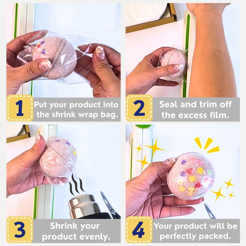 WEIWEI PACKAGING WEIWEI - 4" x 6" 500pcs Clear PVC Heat Shrink Wrap Bags with Vent Hole | Odorless Dome Shrink Bags for Bath Bombs, Soaps, Gift Packaging & Retail Display - Image 3