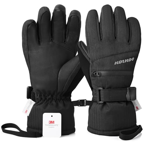 HOIHOO Ski Gloves, Waterproof Warm 3M Thinsulate Snow Gloves Touchscreen Cold Weather Winter Gloves Snowboard Glove Fits Both Men & Women - Image 2