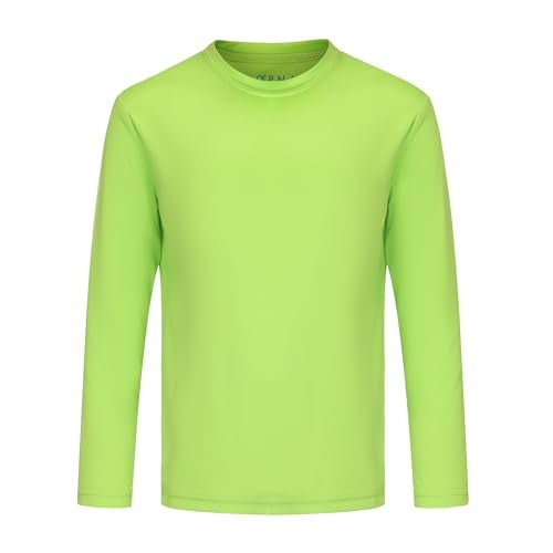 OPNA Youth Athletic Performance Long Sleeve Shirts for Boys or Girls-Moisture Wicking, Small, Lime - Image 1