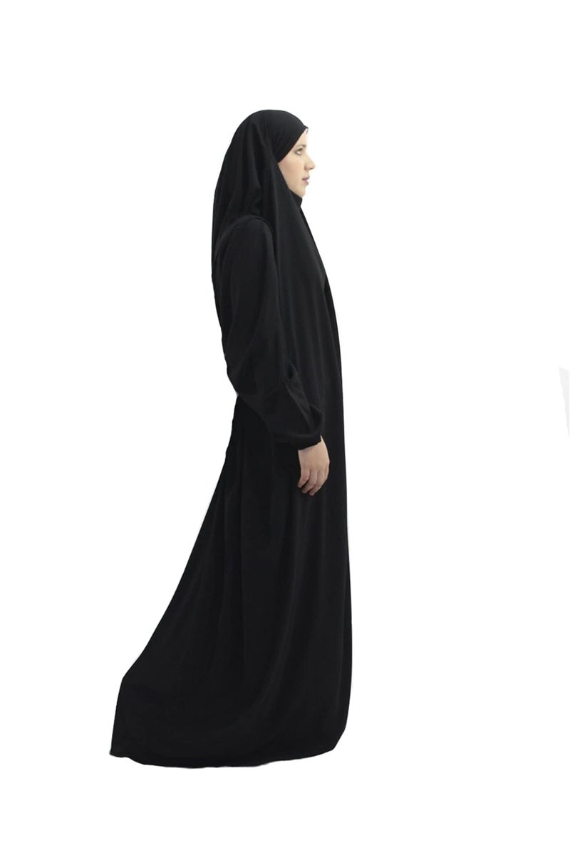 XINNI Women Muslim One-piece Loose Full Cover Long Dress One-size Overall Hijab Thobe Hooded Dress - Image 3