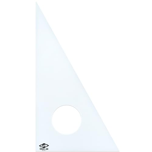 ALVIN Clear Professional Acrylic Drafting Triangle Ruler 30/60 Degrees 24" Model 130C-24 Multipurpose Tool for Drafting, Design, and Architecture, Great for Machining and Woodworking - 24 inches - Image 1