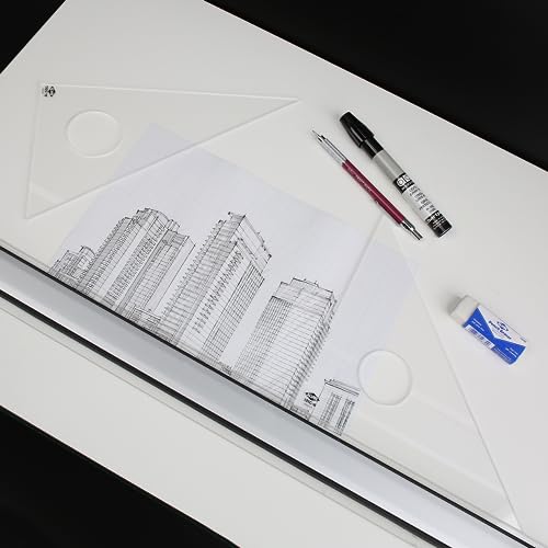 ALVIN Clear Professional Acrylic Drafting Triangle Ruler 30/60 Degrees 24" Model 130C-24 Multipurpose Tool for Drafting, Design, and Architecture, Great for Machining and Woodworking - 24 inches - Image 3