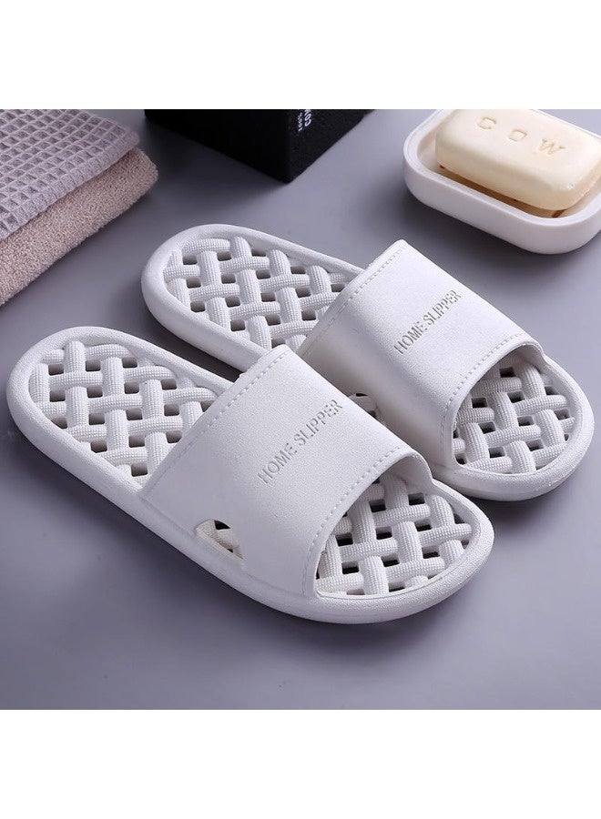ShebSheb Stylish Hollow Shower Slippers, Hole Bathroom Slides, Men's And Women's Bath Sandals, Non-Slip Slides For Pool, Gym, And Home. - Image 1