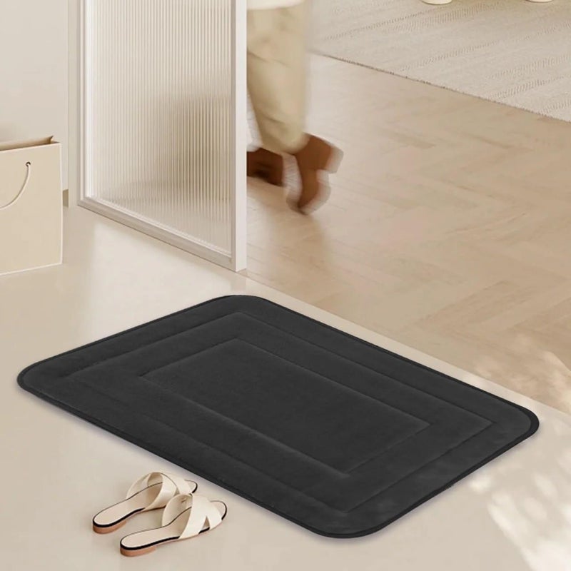 BSITFOW Microfiber Anti-Skid Bath Mats,Microfiber Solid Rectangle Anti-Skid Bath Mats Soft & Super Absorbent Mats for Shower Washable,Non-Slip & Quick-Drying for Kitchen Bathroom (50 X 75 cm) - Image 1
