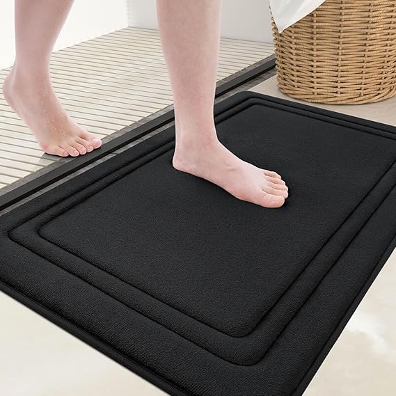 BSITFOW Microfiber Anti-Skid Bath Mats,Microfiber Solid Rectangle Anti-Skid Bath Mats Soft & Super Absorbent Mats for Shower Washable,Non-Slip & Quick-Drying for Kitchen Bathroom (50 X 75 cm) - Image 3