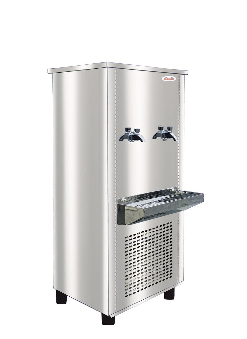 GENERALTEC Generaltec Stainless Steel Floor-Standing Water Cooler, 2 Taps, 30-Gallon Capacity 