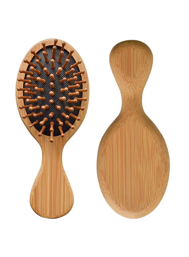 HTKCRX Hair Brush - Mini Massage Natural Wooden Brush Stimulating Massage Scalp For Women Men Kids - Anti-Static - Dry/Wet Hair Brush To Tangle For All Hair Types - Image 1