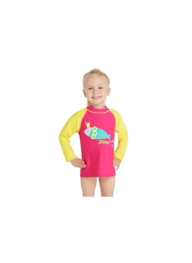 Zoggs Kids Super Star Long Sleeve Sun Top Rash Guard | UPF 50+ Protection, Quick-Dry Lightweight Fabric, Chlorine Resistant, Front Zip Comfort Fit for Beach & Pool Days | - Image 2