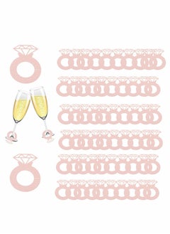 NIBEMINENT Drinking Charms for Stem Glasses, 72Pcs Paper Diamond Ring Drink Marker Tags Funny Name Cocktail Identification DIY Glass Wedding Party Favor Decor  - Image 1