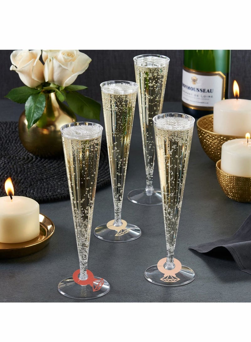 NIBEMINENT Drinking Charms for Stem Glasses, 72Pcs Paper Diamond Ring Drink Marker Tags Funny Name Cocktail Identification DIY Glass Wedding Party Favor Decor  - Image 4