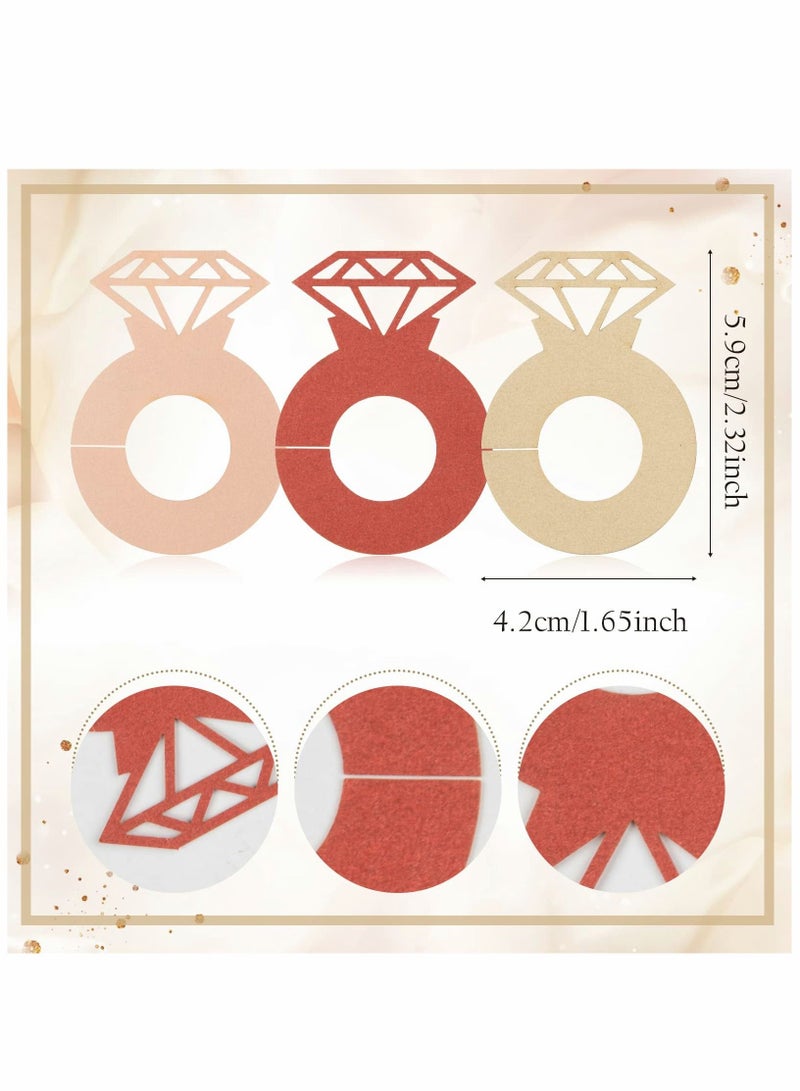 NIBEMINENT Drinking Charms for Stem Glasses, 72Pcs Paper Diamond Ring Drink Marker Tags Funny Name Cocktail Identification DIY Glass Wedding Party Favor Decor  - Image 2