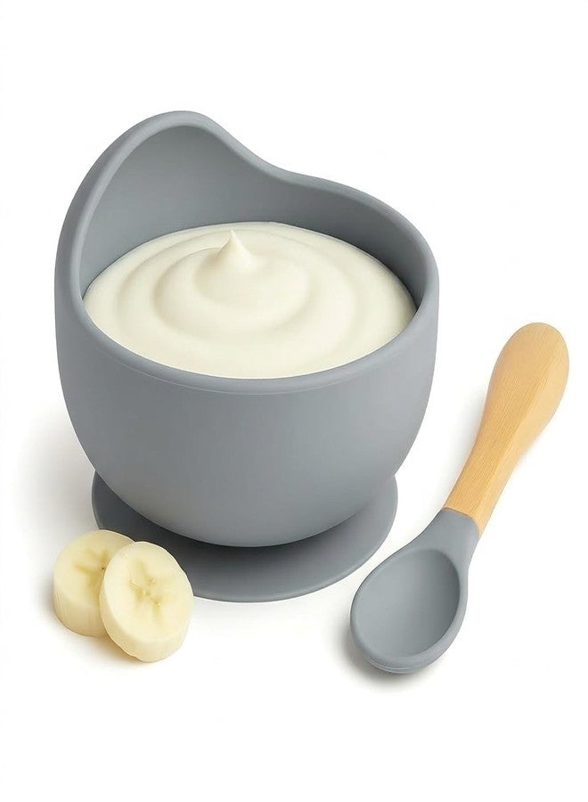 HIRVA CREATION Silicone Baby Suction Bowl with Spoon, 12 oz Baby Feeding Bowl Set, BPA Free Food Grade Silicone, Strong Suction Base for Toddlers - Image 1