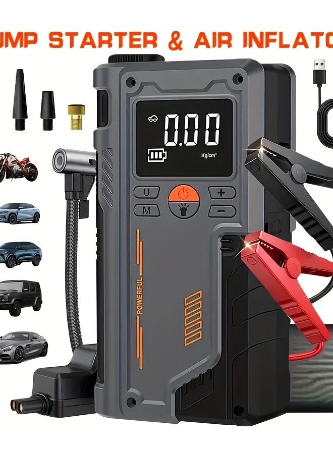 Type A 10 In 1 Car Battery Jump Starter With Air Compressor USB C Fast Charging - Image 2