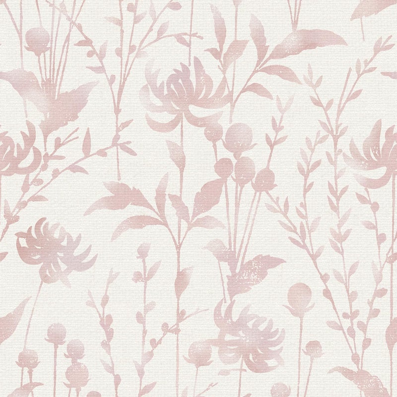 HeloHo Peel and Stick Wallpaper Pink Floral Leaf Wall Paper Self Adhesive Removable Waterproof Contact Paper for Living Room Bedroom Decor 161 X 1968