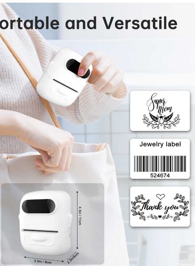 Marklife Label Maker, Bluetooth Label Maker, Sticker Label Maker, Mini Label Printer, Thermal Printer for Tag, Kitchen, Clothes, Food, Barcode, Price, White (With 1 Roll Label) - Image 5
