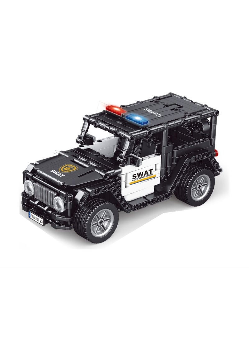 Building Blocks RC Car 1:16 Scale SWAT Police Vehicle Toy, 399 Pieces - Image 2