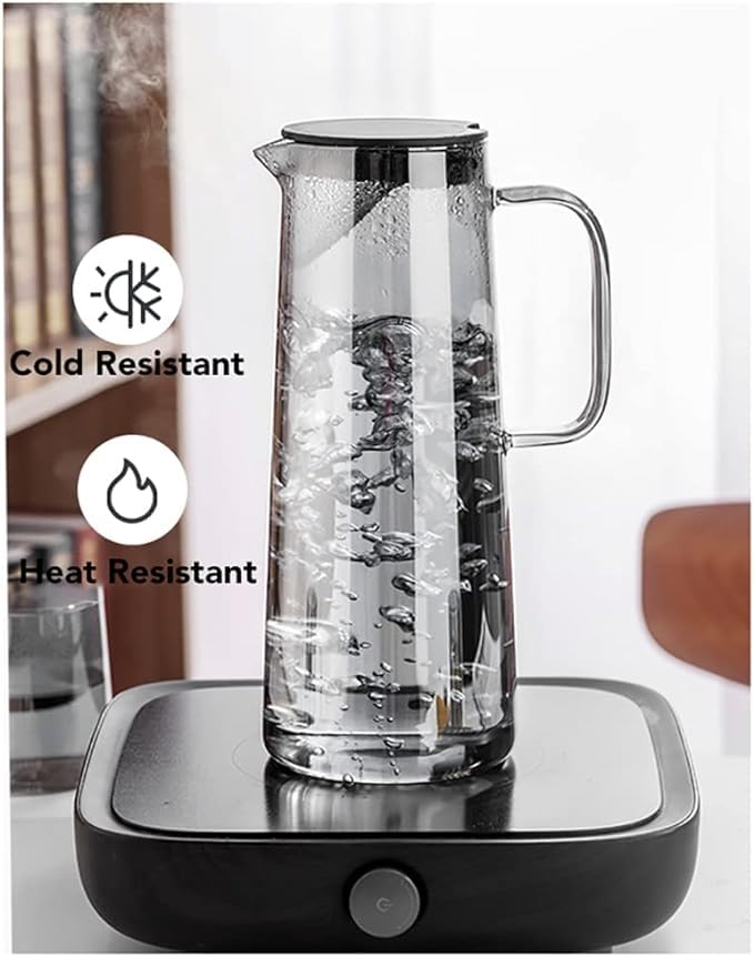 MIVANA Mivana Premium Black Water and Juice Glasses Set of 6 and Jug 1 Piece Transparent Glass and Jug Set for Dining TablePartyGift SetAll pourpse use Set of 1 7 Piece MT17  - Image 5