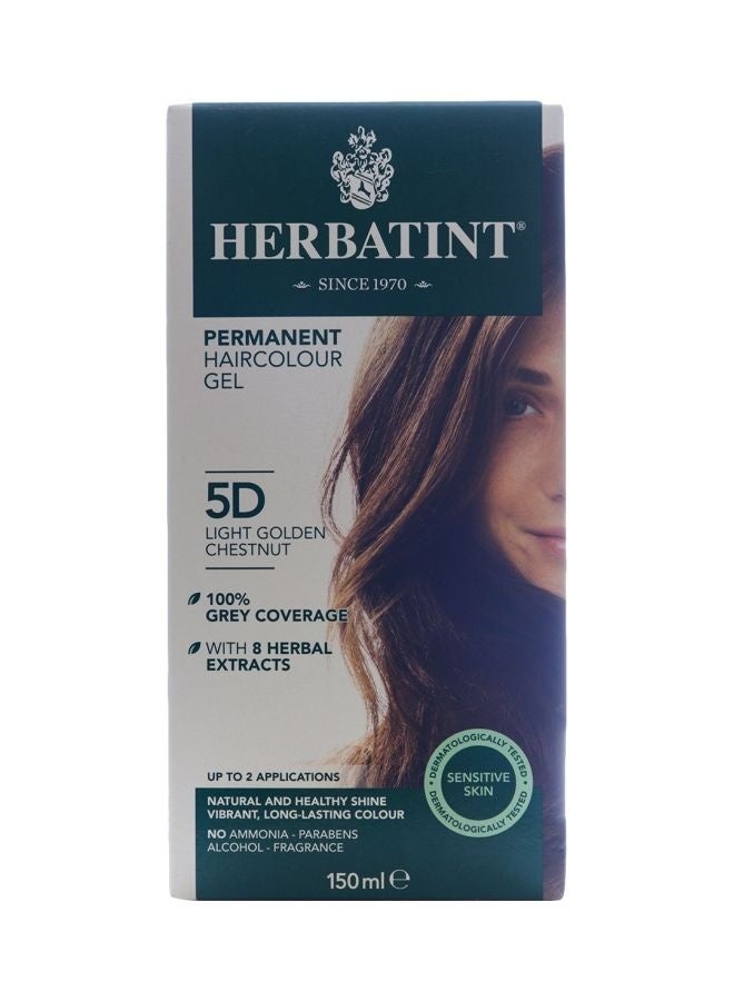 Permanent Hair Color Gel, 5D Light Golden Chestnut