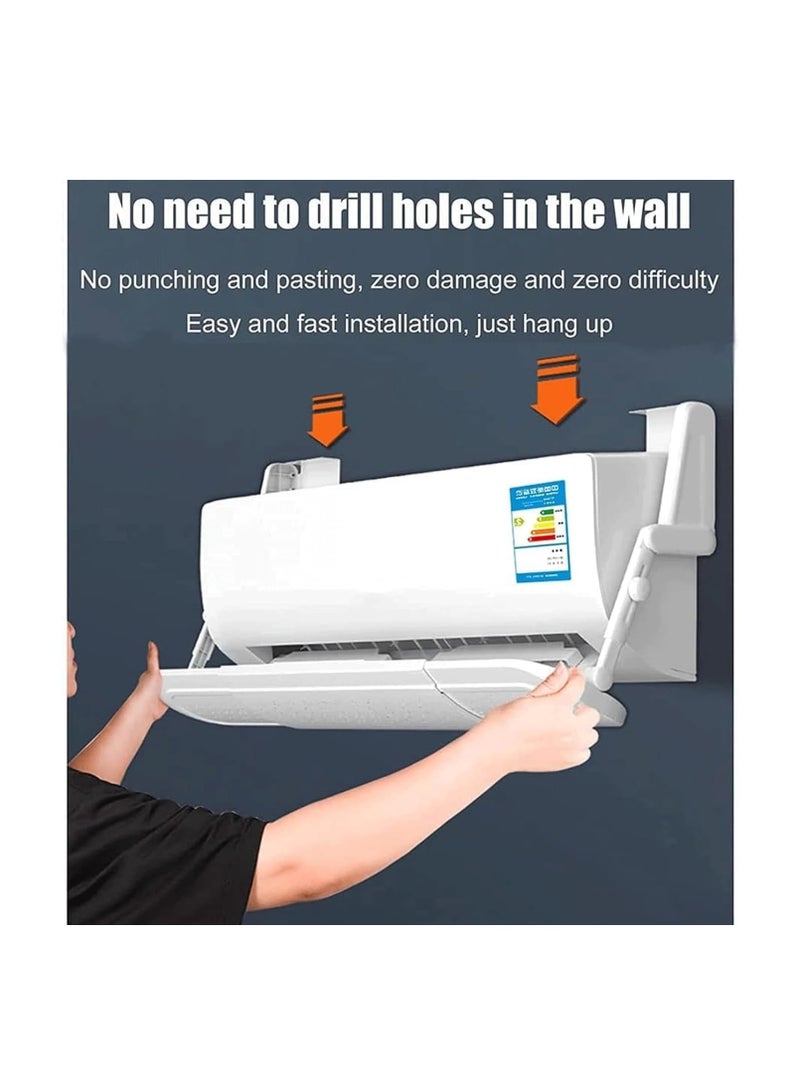 Air Conditioner Deflector Air Conditioning Wind Shield, Split Ac Adjustable Flow Deflector Preventing Ac From Blowing Directly, For Home Office Retractable Ac Windshield (MKS-159) - Image 2