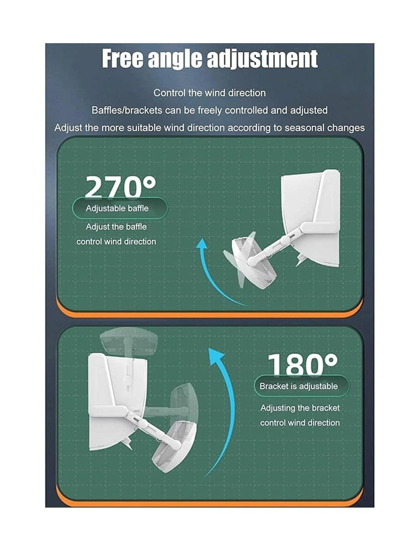 Air Conditioner Deflector Air Conditioning Wind Shield, Split Ac Adjustable Flow Deflector Preventing Ac From Blowing Directly, For Home Office Retractable Ac Windshield (MKS-159) - Image 3