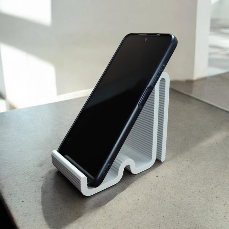 Downtown 3D Printed Snake Design Mobile and Tablet Stand, Modern Black Desktop Holder for Home and Office, Universal Device Cradle for Video Calls, Watching Media and Desk Organization