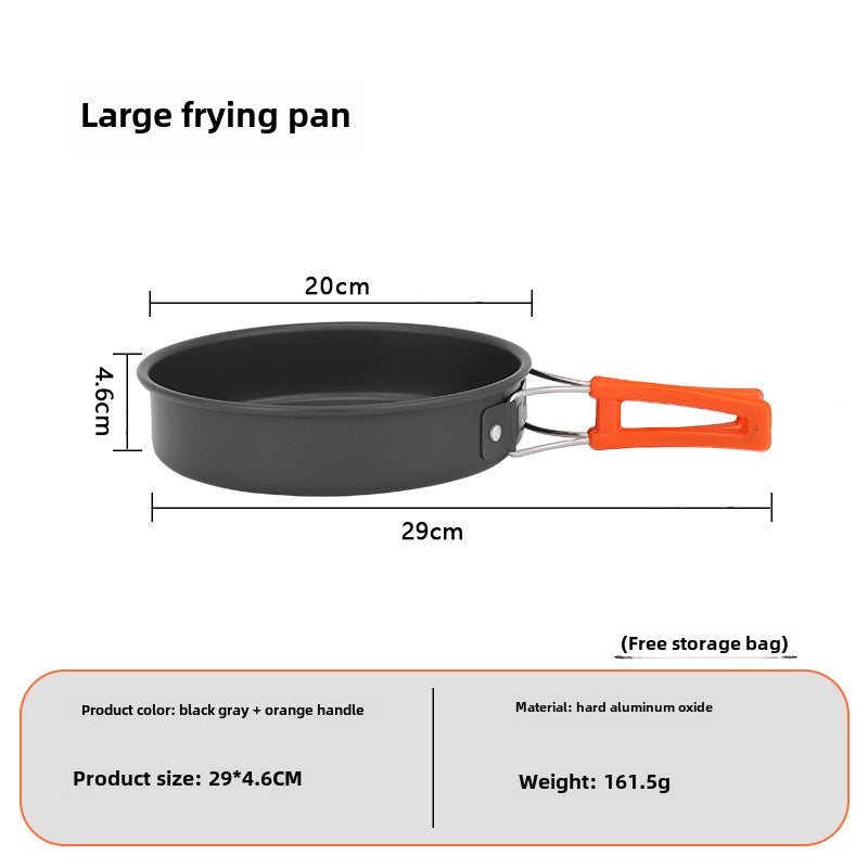 Outdoor Portable 2-3 Person Frying Pan Small Frying Frying Pan Frying Pan Camping Picnic Cooker Stove Pot Non-Stick Pan(Large frying pan) - Image 2
