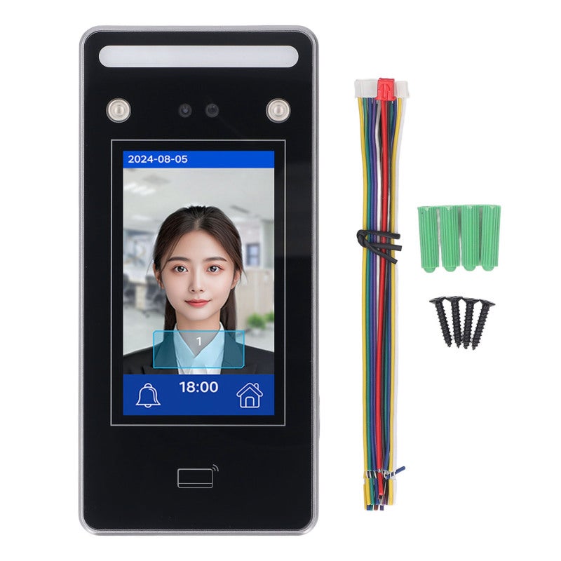 Facial Recognition Attendance Machine: 0.2s Quick Recognition, 100 User Capacity, Binocular High Security - Wide Dynamic Range Employee Time Clock for Office, Factory, Hotel Small Business Teams - Image 1