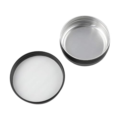 STORE 2508 4 Pcs Small Tin Cans, Round Tin Box Containers with Screw Lid, Empty Metal Travel Container Tin Jars for Make Up, Candles, Medicines, Jewellery 8.3x2.8 Cm (Black) - Image 3