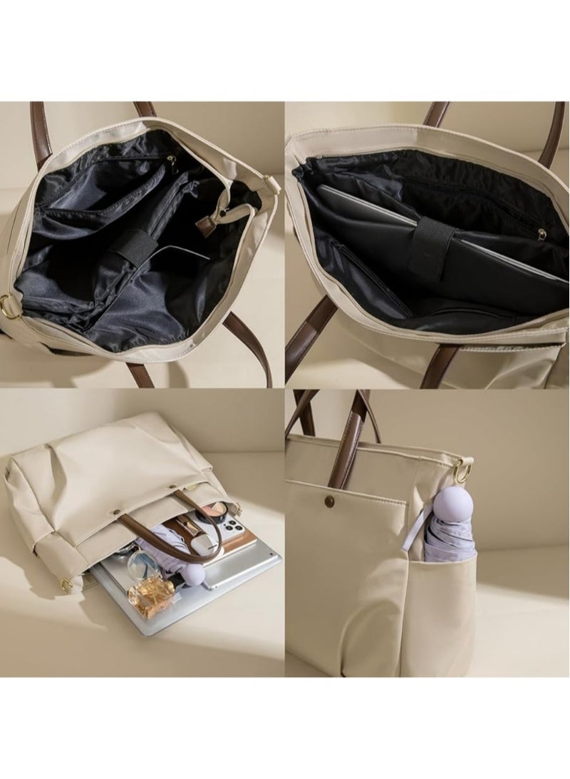 Women Multifunctional Casual Large Capacity Tote Bag waterproof With Multiple Pockets, Simple, Fashionable, Lightweight and Foldable, Suitable and Perfect for Office Workers, College Students, Commuting, bookbag, Eye-Catching, Going out and Daily use. Elegant and practical ShoulderCrossbody Handbag - Image 5