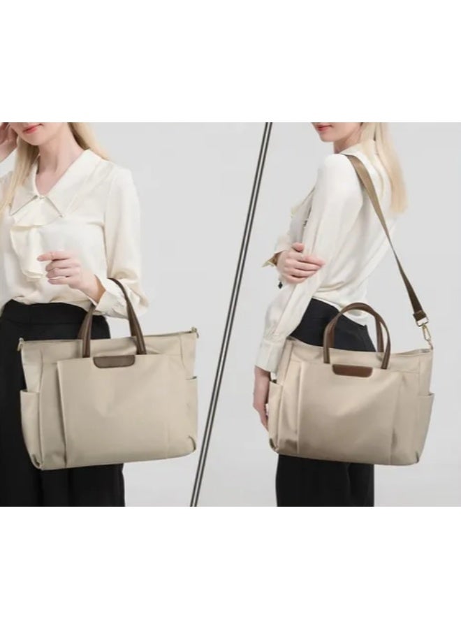 Women Multifunctional Casual Large Capacity Tote Bag waterproof With Multiple Pockets, Simple, Fashionable, Lightweight and Foldable, Suitable and Perfect for Office Workers, College Students, Commuting, bookbag, Eye-Catching, Going out and Daily use. Elegant and practical ShoulderCrossbody Handbag - Image 4