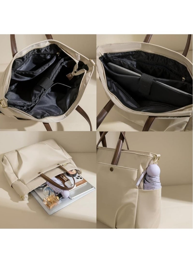 Women Multifunctional Casual Large Capacity Tote Bag waterproof With Multiple Pockets, Simple, Fashionable, Lightweight and Foldable, Suitable and Perfect for Office Workers, College Students, Commuting, bookbag, Eye-Catching, Going out and Daily use. Elegant and practical ShoulderCrossbody Handbag - Image 5