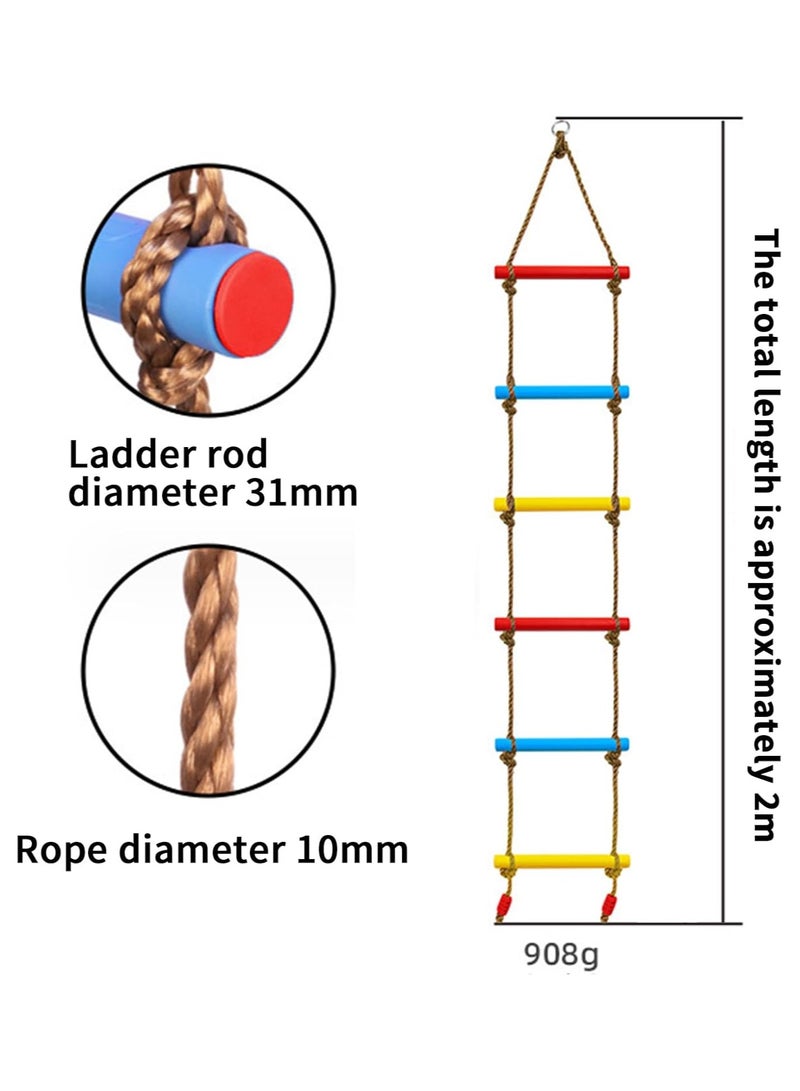 Soofam Colorful Climbing Rope Ladder for Kids, Climbing Game for Swing Accessories,Outdoor/Indoor Swingset | Tree House Playground Exercise Equipment Backyard Jungle Gym - Image 3