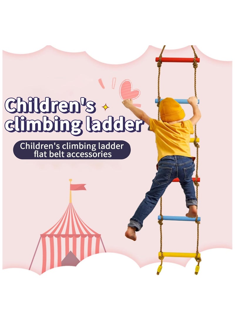 Soofam Colorful Climbing Rope Ladder for Kids, Climbing Game for Swing Accessories,Outdoor/Indoor Swingset | Tree House Playground Exercise Equipment Backyard Jungle Gym - Image 4