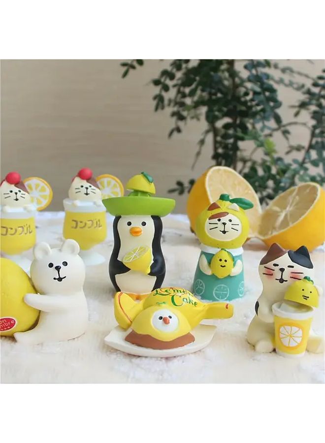 Mini Resin Cat Holding Lemon Anime Inspired Desk Decor Home Party - Image 1