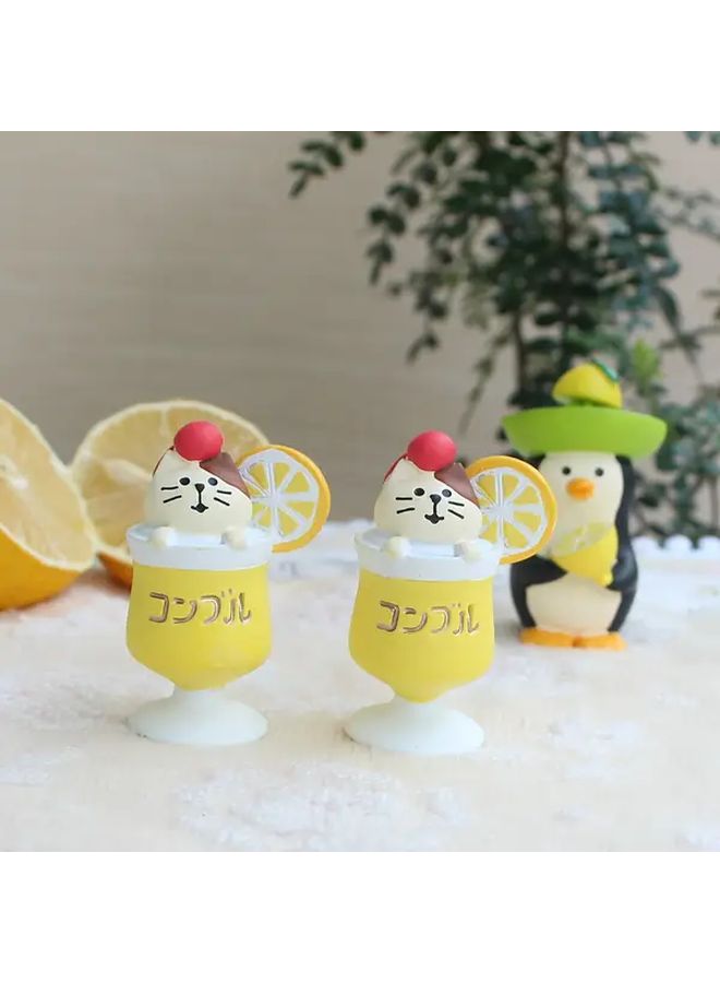 Mini Resin Cat Holding Lemon Anime Inspired Desk Decor Home Party - Image 5