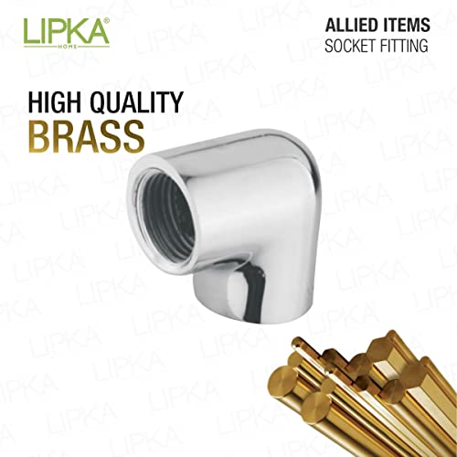 Lipka Brass 1.5 Inch 90 Degree Elbow Connector for Pipe Fittings (Chrome Finish) - Image 3