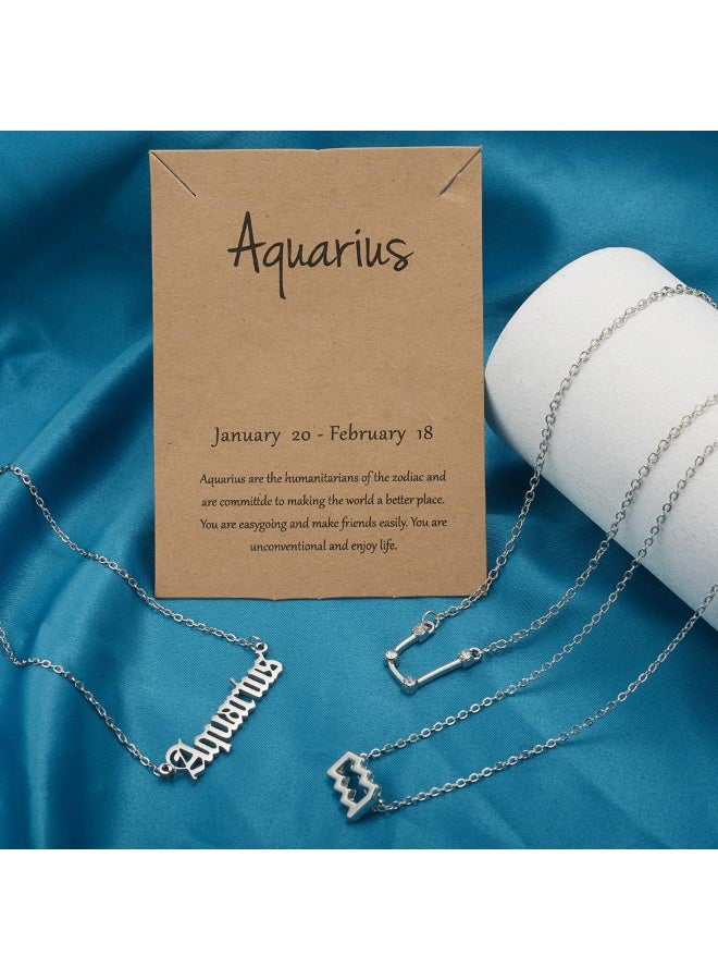 Goolsky Bestseller 3-Layer Zodiac Necklace Set – Vintage Celestial Charms  Gothic Letters, Horoscope Jewelry for Women - Image 5