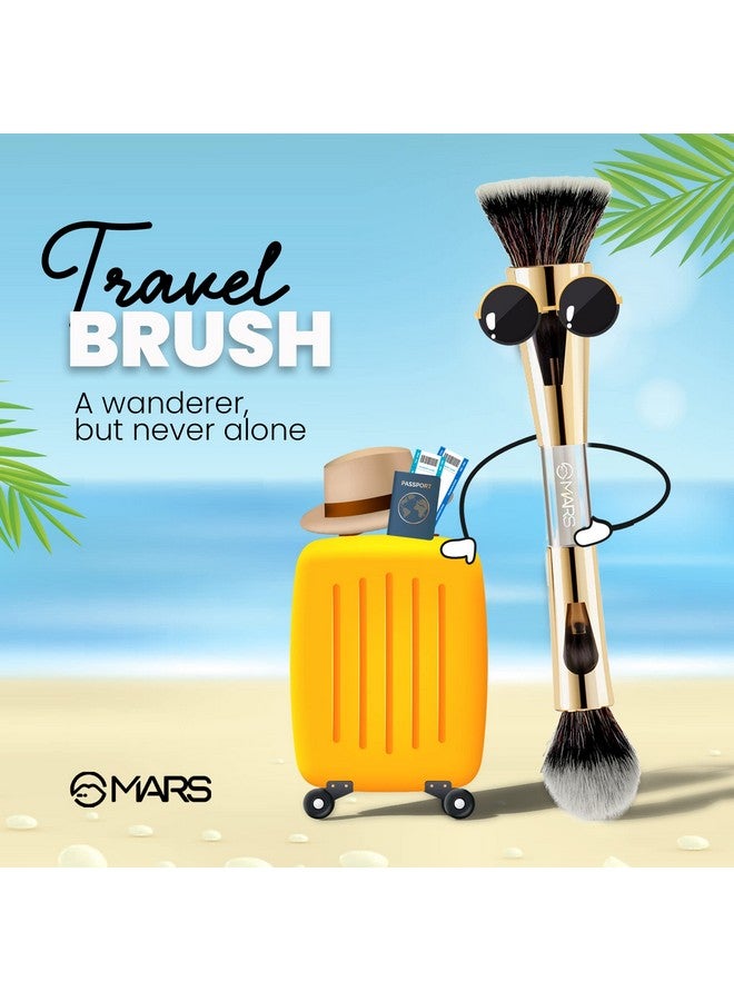 مارس فرشاة سفر 4 في 1 | بشعيرات فائقة النعومة | فرشاة لدمج بودرة الوجه | فرشاة كثيفة ورقيقة - Image 5