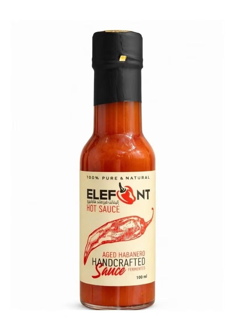 Elefant Fermented Habanero Hot Sauce 100ml, Pack of 1, High Heat Tangy Flavor No Preservatives Made in UAE - Image 1