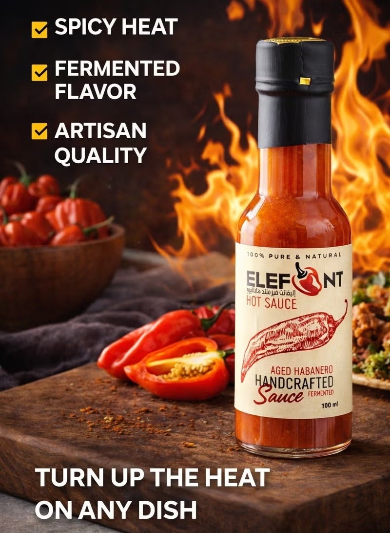 Elefant Fermented Habanero Hot Sauce 100ml, Pack of 1, High Heat Tangy Flavor No Preservatives Made in UAE - Image 3