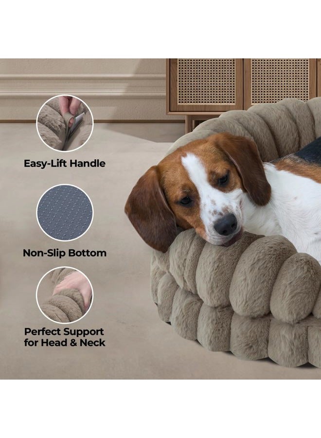 Balance Calming Dog Bed for Extra Large Dogs, 42 Inches Oval Washable XL Pet Bed with Sides, Orthopedic Pet Couch Sofa with Non-Slip Bottom, Oatmeal - Image 4