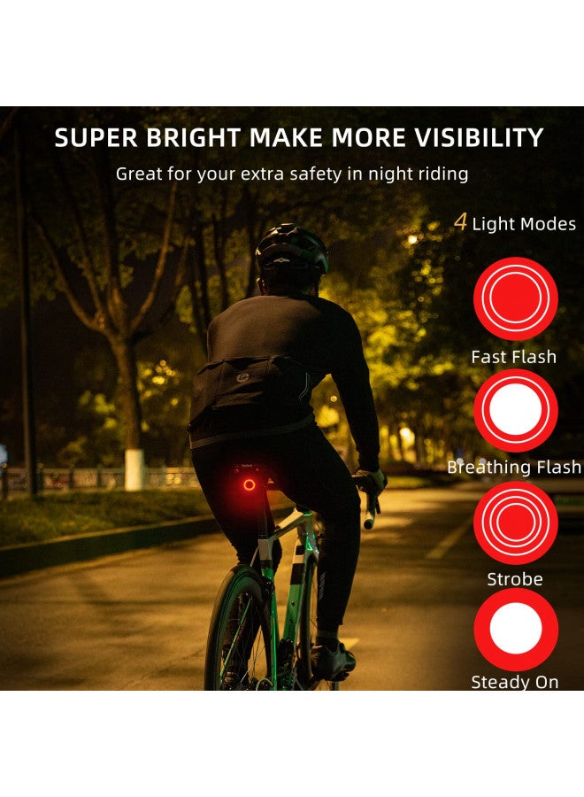 Rockbros ROCKBROS Bike Tail Light Smart,Brake Sensing Bicycle Rear Lights for Night Ride,Ultra Bright LED Back Lights,Type C USB Rechargeable,IPX6 Waterproof,Cycling Safety Taillight Accessories - Image 4