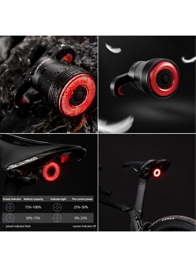 Rockbros ROCKBROS Bike Tail Light Smart,Brake Sensing Bicycle Rear Lights for Night Ride,Ultra Bright LED Back Lights,Type C USB Rechargeable,IPX6 Waterproof,Cycling Safety Taillight Accessories - Image 5