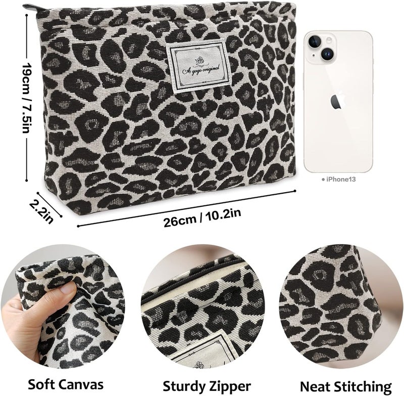 STARDW Flower Cosmetic Bags Makeup Bags for Women and Girls,Travel Makeup Bag Large Capacity Canvas Makeup Bag,Makeup Organizer Bag Zipper Pouch - Image 5